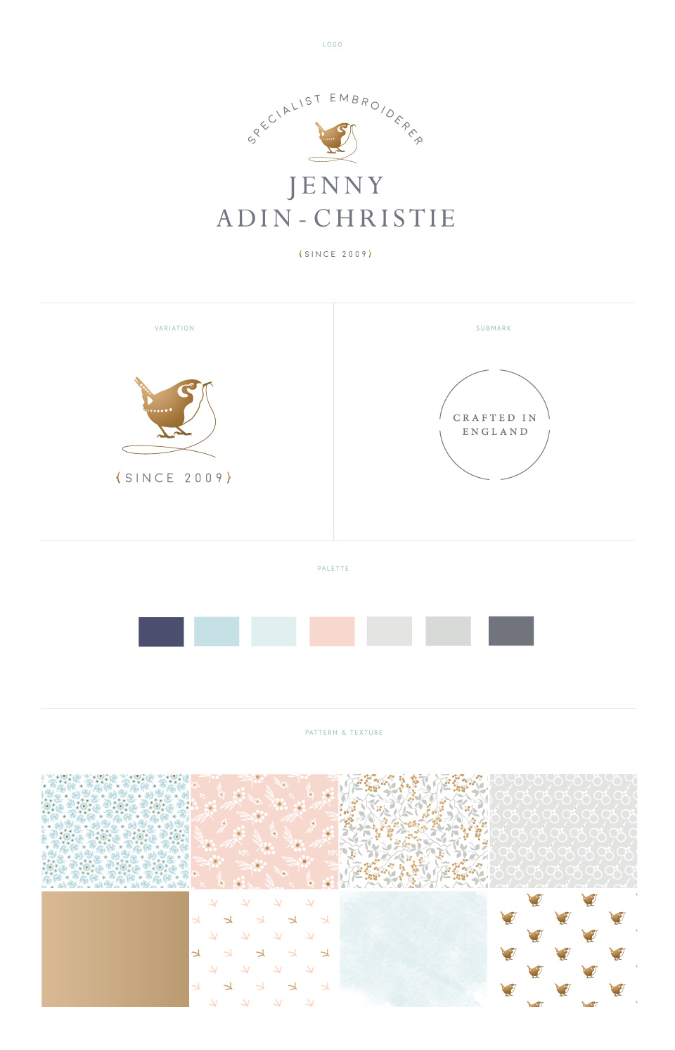 Branding designed by Leaff Design, for Jenny Adin-Christie.